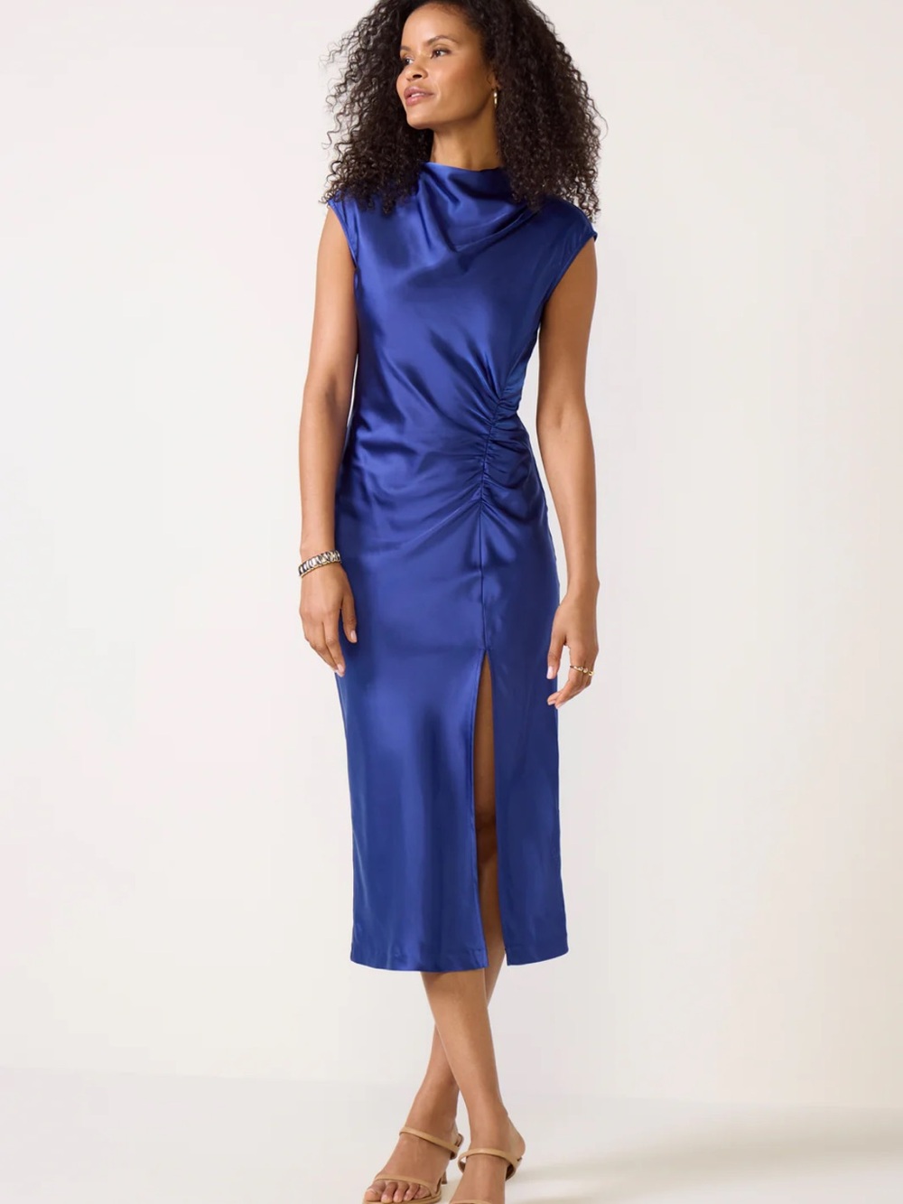 Sanctuary Modern Satin dress in Dazzlingblue - Small BNWT $139